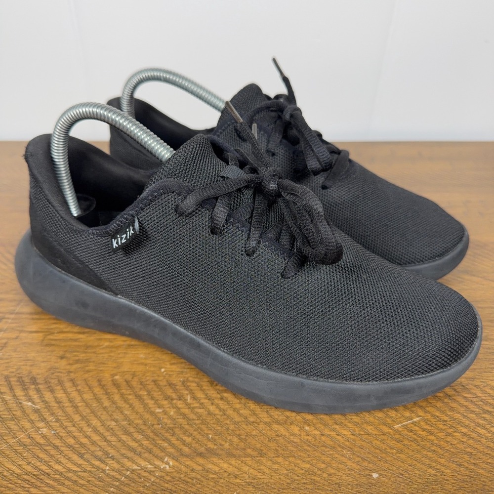 Kizik Shoes Womens 8.5 Wide Black‎ Madrid Eco Knit Hands Free Comfort Sneakers